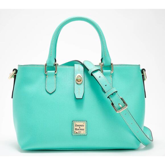 NEW DOONEY & BOURKE Saffiano Leather Top Handle Satchel Bag Top Handle Mint - Picture 4 of 16